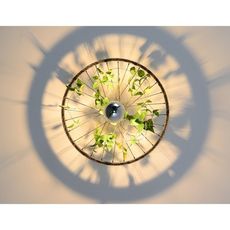 紫蘭軒*免運綠植燈創意個性植物壁燈110v-220v通用主題餐廳鐵藝復古工業風車輪壁燈