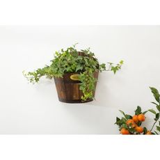 星洋家居墻上壁掛花盆架實木花籃墻壁裝飾陽臺綠植爬藤種植花箱碳化防腐木 - 大號