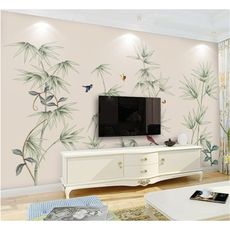 星洋家居中國風工筆竹子墻貼客廳臥室房間溫馨走廊玄關貼畫墻面床頭裝飾品
