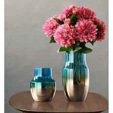 電鍍炫彩透明 玻璃花瓶擺件 創意客廳電視櫃餐桌花器擺設 裝飾品 玻璃擺設 - b款