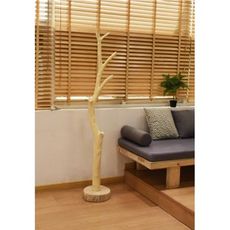 客廳衣帽架實木掛衣架原木簡約樹枝衣帽架落地臥室創意單桿掛衣架 - 鴻運木