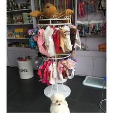 星洋家居鐵藝狗狗掛衣架寵物用品展示貨架內衣褲架圓形多層旋轉落地式