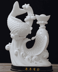 陶瓷年年有余魚擺件現代簡約家居裝飾品招財辦公室工藝品鯉  魚擺設