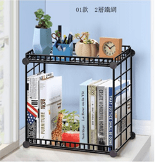 一件免運 創意鐵網置物架組裝 書房桌上小書架 宿舍整理辦公室收納置物架