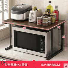 廚房免打孔置物架家用落地微波爐架簡約雙層收納架調料架烤箱架子小身段大容量 雙層