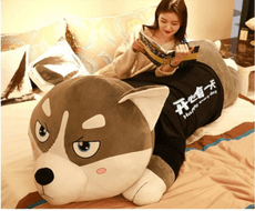 哈士奇公仔布娃娃可愛二哈毛絨玩具狗玩偶女孩床上睡覺抱枕長條枕 - 1.7米（下單備註款式）