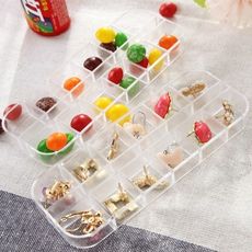 現貨 透明塑料耳環收納 透明首飾盒 創意迷你飾品小盒子 多格首飾耳釘耳環格子收納盒 分格收納盒 -