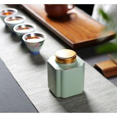 汝窯茶葉罐陶瓷儲茶罐家用密封罐裝茶罐子儲物罐普洱罐收納