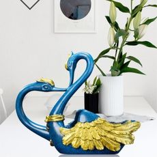 星洋家居创意欧式天鹅摆件家居装饰品客厅酒柜茶几门口玄关鞋柜钥匙收纳盒 - 天鵝擺件