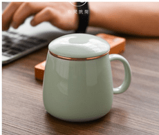 茶水分離茶杯陶瓷泡茶杯辦公室帶蓋過濾喝茶杯單人大容量馬克杯
