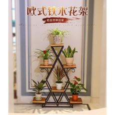 北歐鐵藝多層現代簡約陽臺陽臺客廳綠蘿地面花盆架多功能實木花架