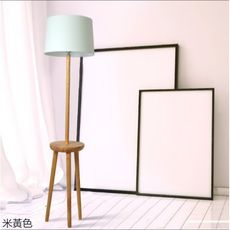 北歐簡約現代實木落地燈客廳書房臥室床頭宜家三腳架茶幾落地臺燈 - 燈罩+9W普通暖光LED燈泡