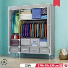 一件免運衣架 防塵架 簡易衣櫃 加固加厚鋼架加粗布衣櫃 收納組裝布藝衣櫥 學生衣櫃 經濟型 衣櫃