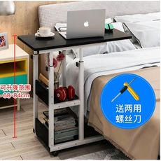 筆記本電腦懶人桌 寫字桌 床上用升降電腦桌 簡約臥室小書桌 可移動床邊桌子 高度可調 可鎖滑輪動靜皆