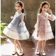 女童連衣裙2019新款小學生超洋氣網紗裙小女孩夏裝仙女可愛公主裙