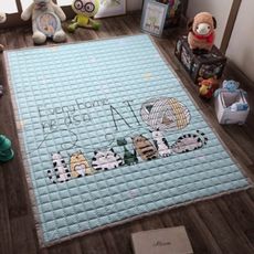 多功能防滑地墊 折疊爬行墊 全棉環保加厚寶寶爬行墊兒童爬爬墊折疊地墊防滑機洗家用臥室客廳 - （顏色