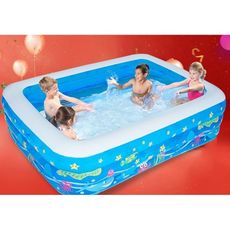 兒童充氣遊泳池家用大人加厚寶寶嬰幼兒成人小孩洗澡桶海洋球池 -  130*92*52cm泡底三環加厚