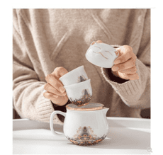 快客杯一壺二杯便攜陶瓷旅行茶具套裝家用可愛防燙茶杯戶外泡茶壺