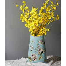 現代簡約花瓶擺件客廳插花粉彩陶瓷工藝品家居創意擺設酒櫃裝飾品