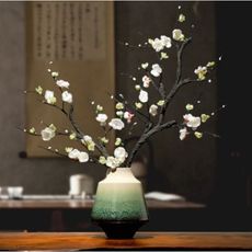 星洋家居餐桌新中式花瓶擺件裝飾品客廳電視櫃插花器創意擺設禪意個性日式 - 翡翠綠瘦高款