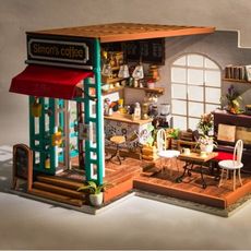 【免運費】拼裝玩具手工DIY 制作小屋創意擺件 西蒙的時光咖啡館 立體拼圖 - 西蒙的時光咖啡館