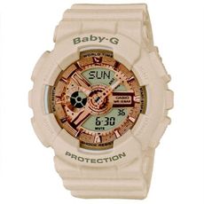 【CASIO】BABY-G 可愛女伶運動腕錶-杏粉 (BA-110CP-4A)