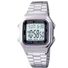 【CASIO】復古銀方形經典電子錶 (A-178WA-1A)