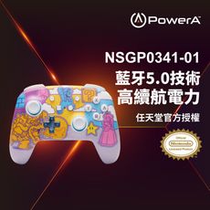 【PowerA】|任天堂官方授權|增強款無線遊戲手把(NSGP0341-01)-蘑菇夢幻世界