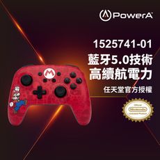 【PowerA台灣公司貨】|任天堂官方授權|增強款藍芽5.0無線遊戲手把限量款-超級瑪利歐