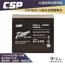 ZEBRA 12V 26Ah 銀合金膠體電池 6-DZM-26 電動車 割草機 農業電池 高爾夫球車