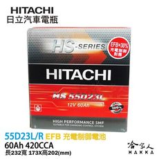 【 HITACHI 日立 】55D23L CAMRY COLT PLUS 汽車電池 免運 EFB 免