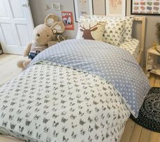 Annahome｜舒柔磨毛【雙人加大鋪棉床包＋薄被套組】北歐風 台灣製