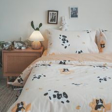 Annahome｜精梳棉40支【D2 雙人床包+被套】文青風 台灣製
