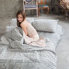 Annahome｜舒柔磨毛【雙人床包+涼被組】北歐風 台灣製