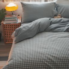 Annahome｜精梳棉40支【D3 雙人床包+兩用被】文青風 台灣製