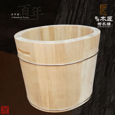 ［台灣木匠檜木桶］越檜泡腳桶 1尺／30公分 - 橢圓加厚款