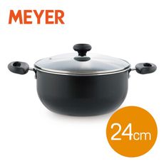 MEYER美亞-SKYLINE輕量耐刮不沾雙耳湯鍋24CM送鍋蓋(導熱快/少油煙/無毒塗層)