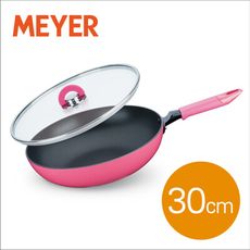 MEYER美亞-愛的禮物礦石無毒不沾深炒鍋30cm(日系塘瓷內外不沾天然礦石萬用鍋)
