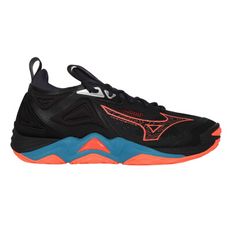 MIZUNO WAVE MOMENTUM 3 男排球鞋-訓練 運動 黑橘湖藍銀