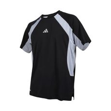 ADIDAS 男短袖T恤-休閒 上衣 慢跑 愛迪達 黑灰銀