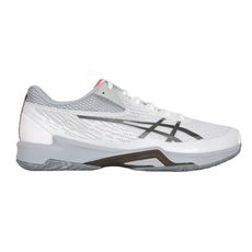 ASICS V-SWIFT FF 4 男排羽球鞋-排球 羽球 訓練 灰鐵灰亮粉