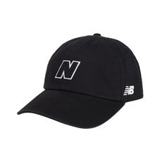 NEWBALANCE 棒球帽-純棉 防曬 遮陽 鴨舌帽 運動 帽子 NB 黑白