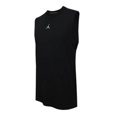 NIKE 男運動背心-DRI-FIT 吸濕排汗 上衣 休閒 慢跑 黑白