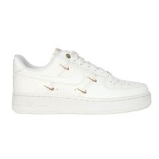 NIKE AIR FORCE 1 07 LX 女運動休閒鞋-皮革  經典 米白金