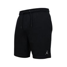 NIKE JORDAN 男運動短褲-五分褲 休閒 毛圈 慢跑 路跑 黑白