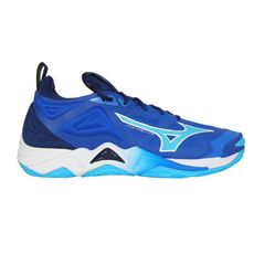 MIZUNO WAVE MOMENTUM 3 男排球鞋-美津濃 運動 訓練 藍湖水藍白