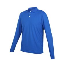 HODARLA 男女星際吸濕排汗長袖POLO衫-台灣製 慢跑 休閒 上衣 高爾夫 藍