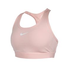 NIKE 女中度支撐運動內衣-DRI FIT 韻律 瑜珈 運動背心 BRA 慢跑 淺粉白