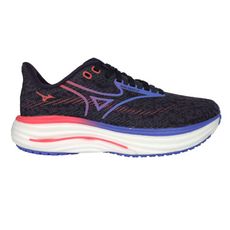 MIZUNO WAVE RIDER 29 SW 女慢跑鞋-WIDE-超寬楦 運動 墨灰靛藍紅