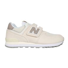 NEWBALANCE 男女中童復古慢跑鞋-WIDE-574系列 N字鞋 寬楦 淺杏摩卡白